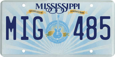 MS license plate MIG485
