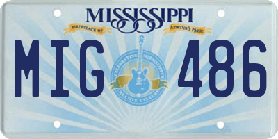 MS license plate MIG486