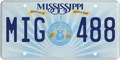 MS license plate MIG488