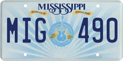 MS license plate MIG490