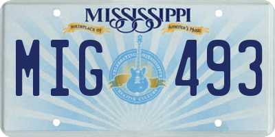 MS license plate MIG493