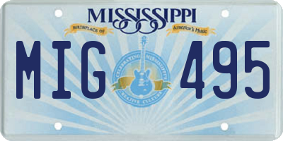 MS license plate MIG495