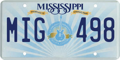 MS license plate MIG498