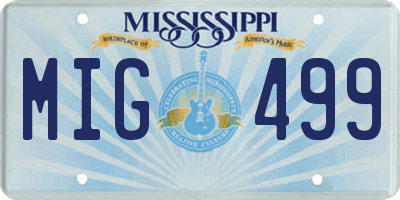 MS license plate MIG499