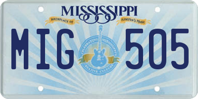 MS license plate MIG505