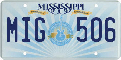 MS license plate MIG506