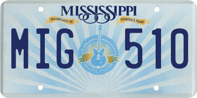 MS license plate MIG510