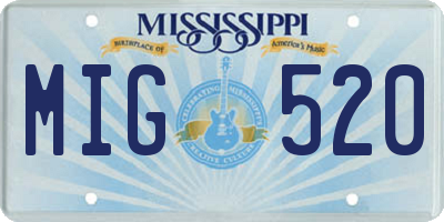 MS license plate MIG520