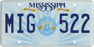 MS license plate MIG522