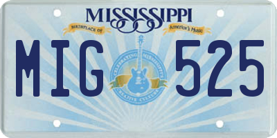 MS license plate MIG525