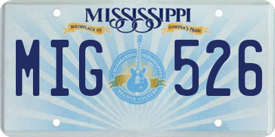 MS license plate MIG526