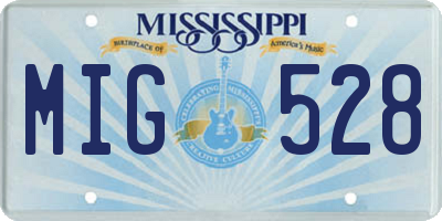 MS license plate MIG528