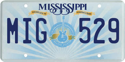 MS license plate MIG529