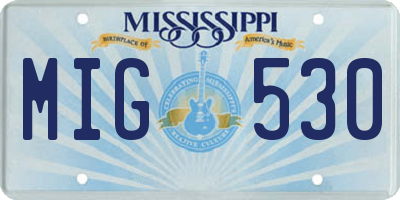 MS license plate MIG530