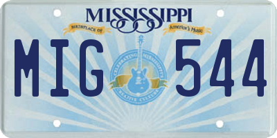 MS license plate MIG544