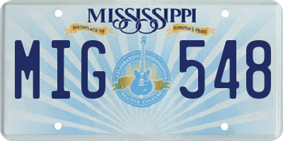 MS license plate MIG548