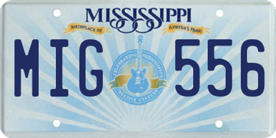 MS license plate MIG556