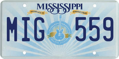 MS license plate MIG559