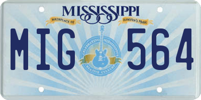 MS license plate MIG564