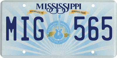 MS license plate MIG565