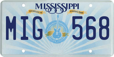 MS license plate MIG568