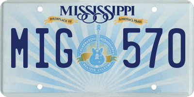 MS license plate MIG570