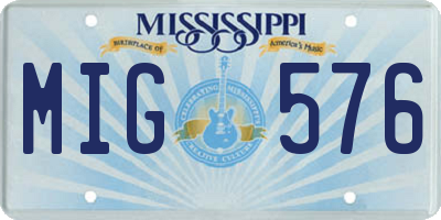 MS license plate MIG576