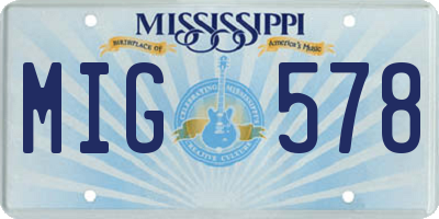 MS license plate MIG578