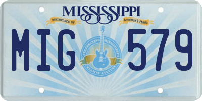 MS license plate MIG579
