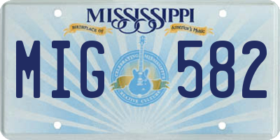 MS license plate MIG582