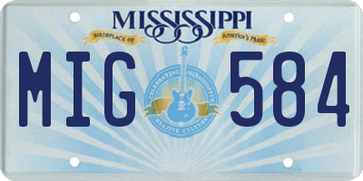 MS license plate MIG584