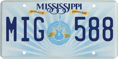 MS license plate MIG588
