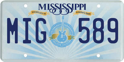 MS license plate MIG589