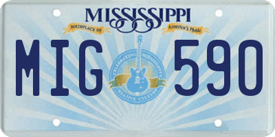 MS license plate MIG590