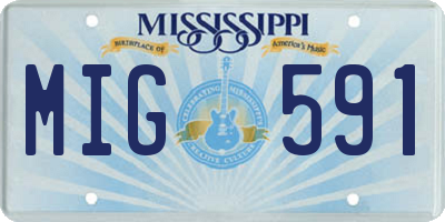 MS license plate MIG591