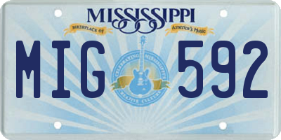 MS license plate MIG592