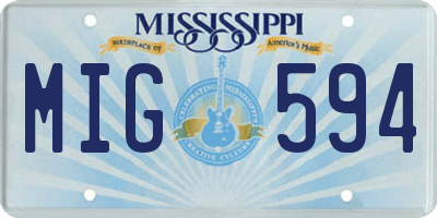 MS license plate MIG594