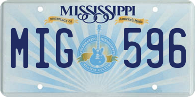 MS license plate MIG596