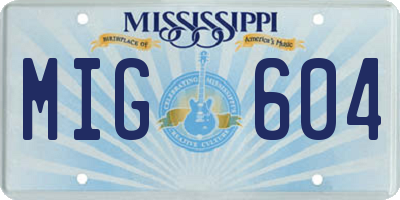 MS license plate MIG604