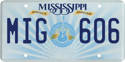 MS license plate MIG606
