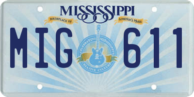 MS license plate MIG611