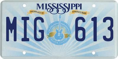 MS license plate MIG613