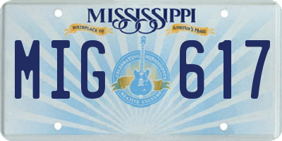 MS license plate MIG617