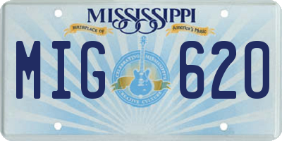 MS license plate MIG620