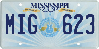 MS license plate MIG623