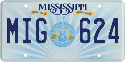 MS license plate MIG624