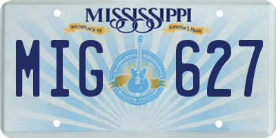 MS license plate MIG627