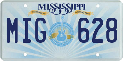 MS license plate MIG628
