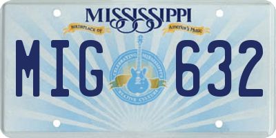 MS license plate MIG632