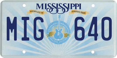 MS license plate MIG640